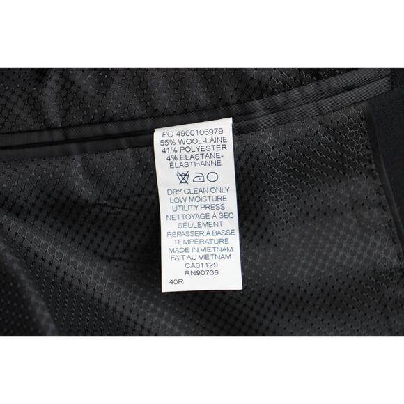 Calvin Klein Blazer Mens 40R Black Single Breasted Notch Lapel Suit Jacket - Picture 4 of 9